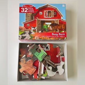 Melissa & Doug 32 PIECE FLOOR PUZZLE Busy Barn Used